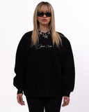 Signatura MV 3D Printed Handwriting Oversized Black Sweatshirt (2)