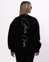 Signatura MV 3D Bedrucktes Handschriftliches Oversize Schwarzes Sweatshirt