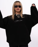 Signatura MV 3D Printed Handwriting Oversized Black Sweatshirt (5)