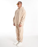 Regalia Crown Oversized Hoodie Beige Tracksuit Set (4)