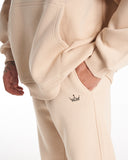 Regalia Crown Oversized Hoodie Beige Tracksuit Set (5)