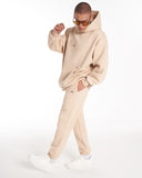 Regalia Crown Oversized Hoodie Beige Tracksuit Set (10)