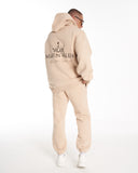 Regalia Crown Oversized Hoodie Beige Tracksuit Set (11)