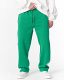 White-Green Sweatpants With Stripes on Side