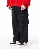 Baggy Fit Black Cargo Jeans (3)