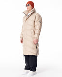 Oversized Long Cream Puffer Coat with High Collar (3)