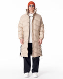 Oversized Long Cream Puffer Coat with High Collar (2)