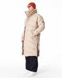 Oversized Long Cream Puffer Coat with High Collar (6)
