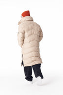 Oversized Long Cream Puffer Coat with High Collar (9)
