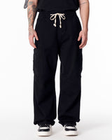 Pantaloni Cargo Jogger Neri Oversize da Uomo
