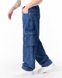 Baggy Fit Denim Cargo Jeans (2)