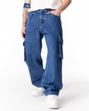 Baggy Fit Denim Cargo Jeans (8)