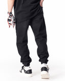 Oversized Black Denim Joggers in Washed Corded and Cuffed (3)