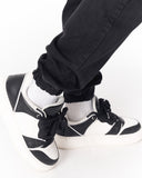 Oversized Black Denim Joggers in Washed Corded and Cuffed (4)