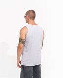 Men's Ribbed Gray Tank Top with 3D Print (4)