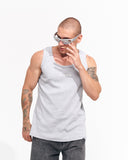 Men's Ribbed Gray Tank Top with 3D Print (6)