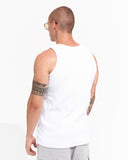 Men's Ribbed White Tank Top with 3D Print (7)