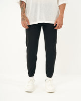 Jogger Noir à Coupe Ample avec Poignets Élastiques pour Homme
