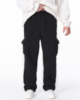 Pantalon de Jogging Cargo en Polaire Noir pour Homme