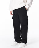 Men's Fleece Black Cargo Sweatpants (3)