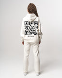 Sigilio QR Printed Oversized White Hoodie Jogger Set (8)