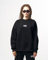 1881 3D Besticktes Oversize Designer Schwarzes Sweatshirt Trainingsanzug