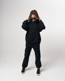 Insignio 3D Embroidered Designer Oversized Black Hoodie Jogger Set (15)