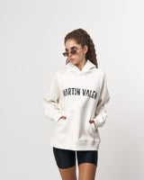 Grieto MV Crack Print Felpa con Cappuccio Oversize Bianca da Designer