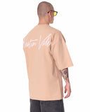 3D Embroidered Martin Valen Signature Beige Oversized T-shirt (2)