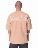 3D Embroidered Martin Valen Signature Beige Oversized T-shirt (3)