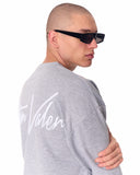 3D Embroidered Martin Valen Signature Gray Oversized T-shirt (2)
