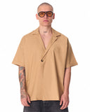 Jointer Button Oversized Beige T-shirt