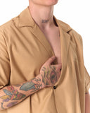 Jointer Button Oversized Beige T-shirt (6)