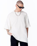 Asymmetrical Oversized White T-shirt (2)