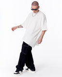 Asymmetrical Oversized White T-shirt (7)