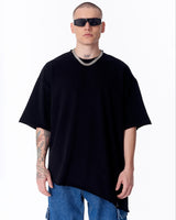 T-shirt Oversized Preta Assimétrica