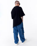 Asymmetrical Oversized Black T-Shirt (5)