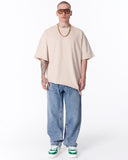 Asymmetrical Oversized Beige T-Shirt (8)