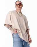 Asymmetrical Oversized Beige T-Shirt (6)