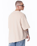 Asymmetrical Oversized Beige T-Shirt (3)