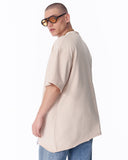 Asymmetrical Oversized Beige T-Shirt (5)