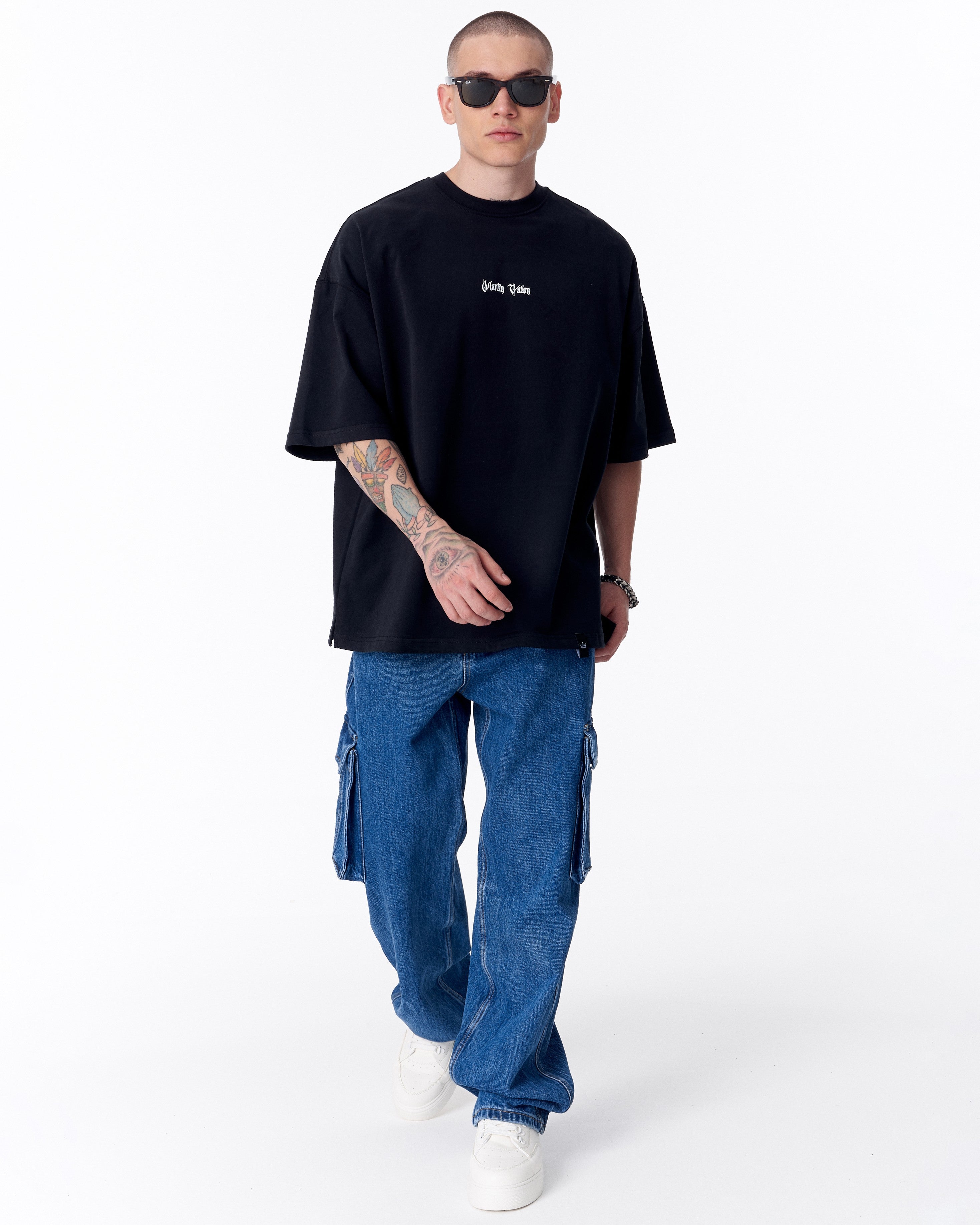 Heritage Fusion Oversized Black T-shirt - Martin Valen
