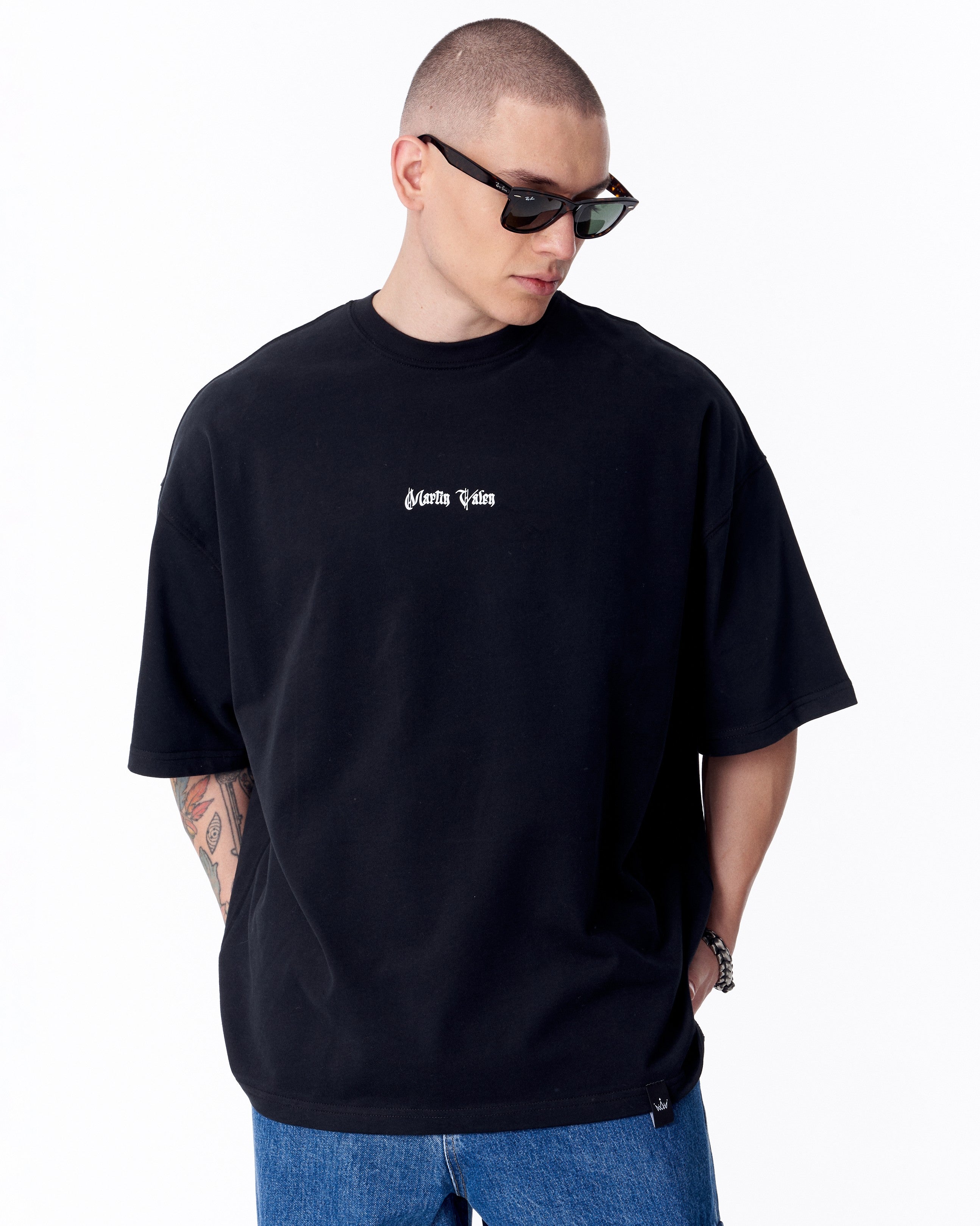 Heritage Fusion Oversized Black T-shirt - Martin Valen