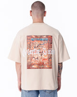 Heritage Fusion Oversized Beige T-shirt