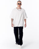 Zipper Angle Oversized White T-Shirt (11)