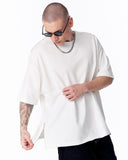 Zipper Angle Oversized White T-Shirt (8)
