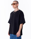 Zipper Angle Oversized Black T-Shirt (6)