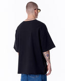 Zipper Angle Oversized Black T-Shirt (3)