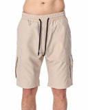 Men's Designer Beige Shorts Side Pocket Detail (9)