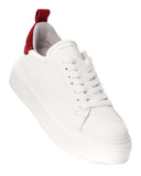 Bobe Women's Designer White Shoes with Red Suede Belt (6)